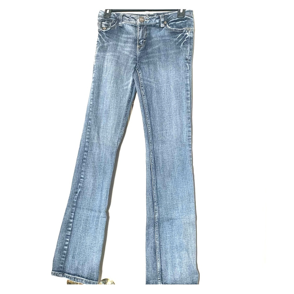 Pinc Low Rise Flared Medium Wash Jeans